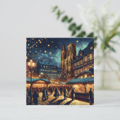 Straatsburg, Frankrijk | Gepersonaliseerde kerst Feestdagenkaart (Staand voorkant)