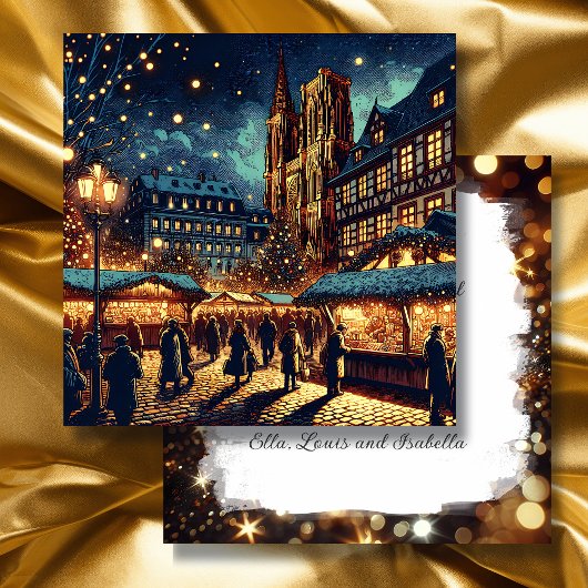 Straatsburg, Frankrijk | Gepersonaliseerde kerst Feestdagenkaart