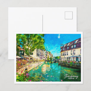 Straatsburg Frankrijk Mooi olieverflandschap Briefkaart
