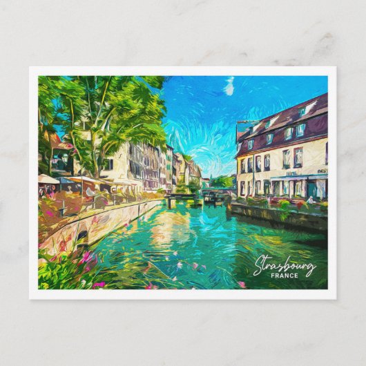 Straatsburg Frankrijk Mooi olieverflandschap Briefkaart (Voorkant)