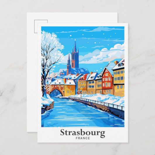 Straatsburg Frankrijk Reizen Illustratie Briefkaart (Voorkant / Achterkant)