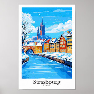 Straatsburg Frankrijk Reizen  Illustratie Poster