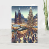 Straatsburg, Frankrijk Vrolijk Kerstfeest Joyeux N Feestdagen Kaart (Voorkant)