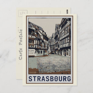 Straatsburg Historische afbeelding van het centrum Briefkaart