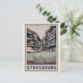 Straatsburg Historische afbeelding van het centrum Briefkaart (Staand voorkant)