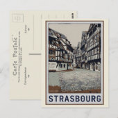 Straatsburg Historische afbeelding van het centrum Briefkaart (Voorkant / Achterkant)