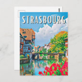 Straatsburg Photo Vintage Briefkaart (Voorkant / Achterkant)