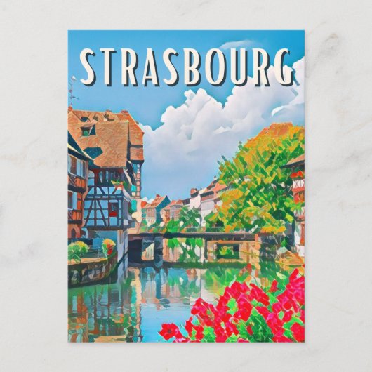 Straatsburg Photo Vintage Briefkaart (Voorkant)
