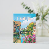 Straatsburg Photo Vintage Briefkaart (Staand voorkant)