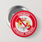Straatsburg Ronde Embleem Button 7,6 Cm (Voorkant /achterkant)