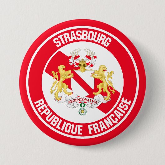 Straatsburg Ronde Embleem Button 7,6 Cm (Voorkant)