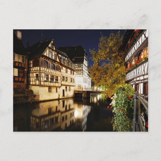 Straatsburg 's nachts briefkaart (Voorkant)