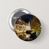 Straatsburg 's nachts ronde button 5,7 cm (Voorkant /achterkant)