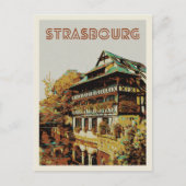 Straatsburg typische huisillustratie Frankrijk Briefkaart (Voorkant)