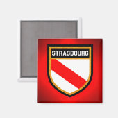 Straatsburg vlag magneet (Voorkant / Achterkant)