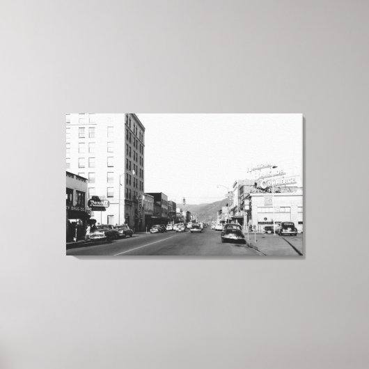 Straatscène in Aberdeen, WA-foto Canvas Afdruk (Voorkant)