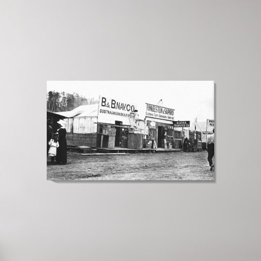 Straatscène in Anchorage, Alaska-foto Canvas Afdruk (Voorkant)