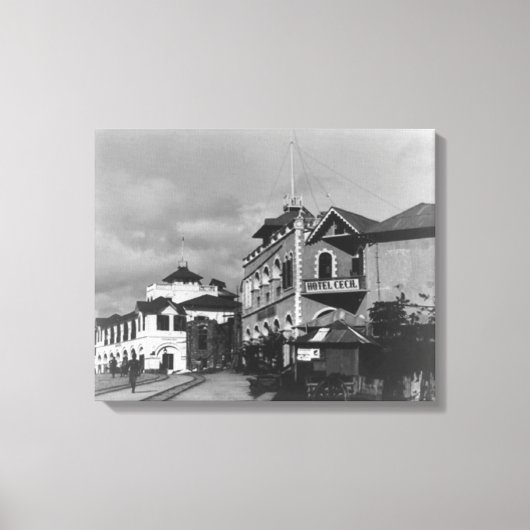 Straatscène in Mombassa Kenya-foto Canvas Afdruk (Voorkant)