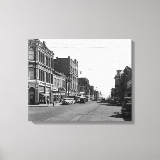Straatscène in Port Townsend, WA-foto Canvas Afdruk (Voorkant)