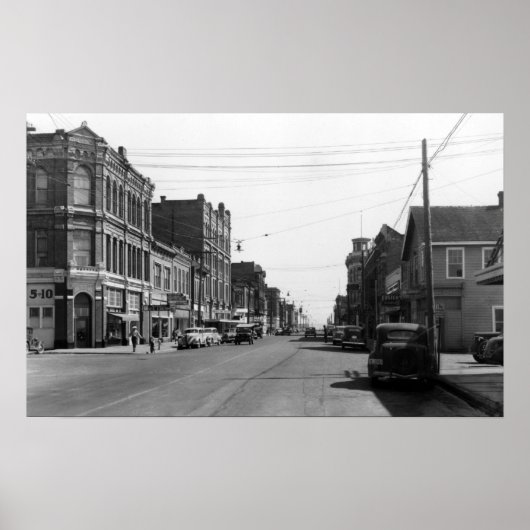 Straatscène in Port Townsend, WA-foto Poster (Voorkant)
