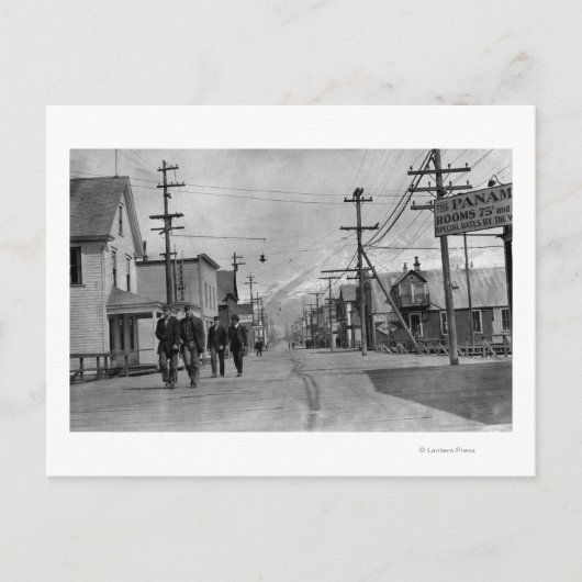 Straatscène in Valdez, Alaska-foto Briefkaart (Voorkant)