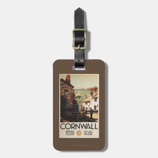 Straatscène met twee Mannen Bagagelabel (Voorkant verticaal)