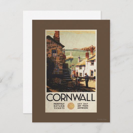 Straatscène met twee Mannen Briefkaart (Voorkant / Achterkant)