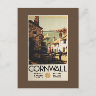 Straatscène met twee Mannen Briefkaart