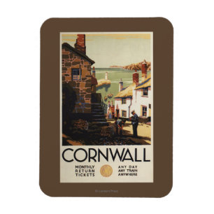 Straatscène met twee Mannen Magneet