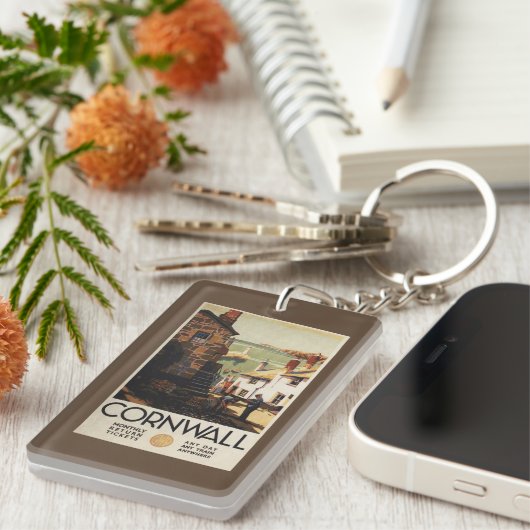 Straatscène met twee Mannen Sleutelhanger (Voorkant Rechts)