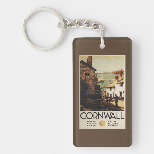 Straatscène met twee Mannen Sleutelhanger (Voorkant)