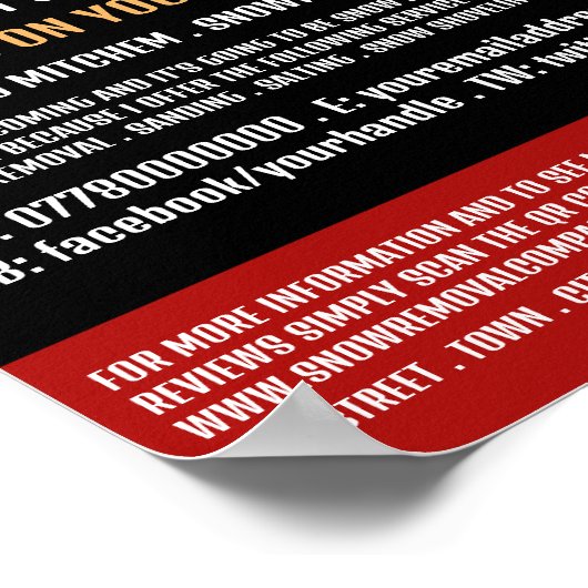 Straatscène, Sneeuwverwijderingsbedrijf Adverteren Poster (Hoek)