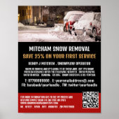 Straatscène, Sneeuwverwijderingsbedrijf Adverteren Poster (Voorkant)