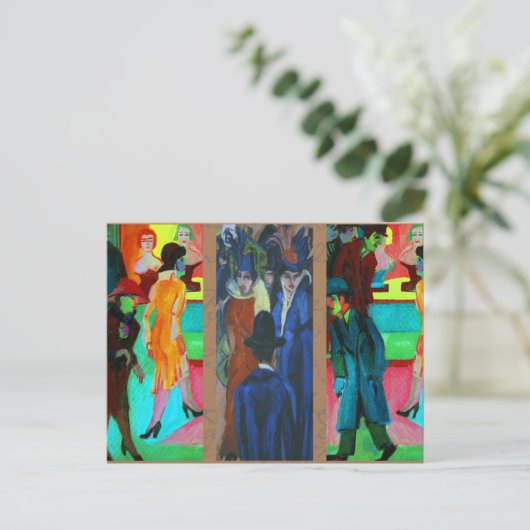 Straatscène van Ernst Ludwig Kirchner Briefkaart (Staand voorkant)