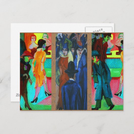 Straatscène van Ernst Ludwig Kirchner Briefkaart (Voorkant / Achterkant)