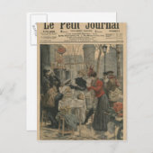 Straatscènes van het ontbijt in Parijs in de open  Briefkaart (Voorkant / Achterkant)