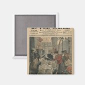 Straatscènes van het ontbijt in Parijs in de open  Magneet (Voorkant / Achterkant)