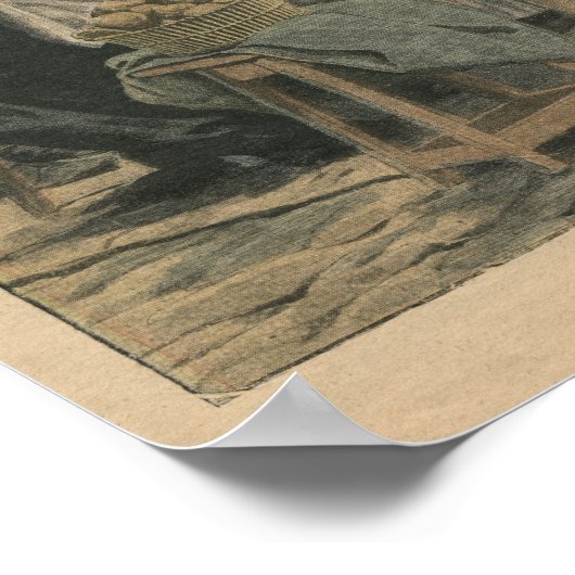 Straatscènes van het ontbijt in Parijs in de open  Poster (Hoek)