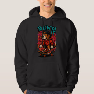 Straatstijl Beagle Skateboarden Graffiti Kunst Hoodie