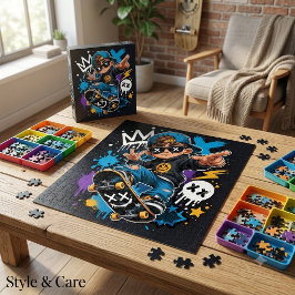 Straatstijl Cartoon Skater Jongere Cool Kunst Puzz Legpuzzel