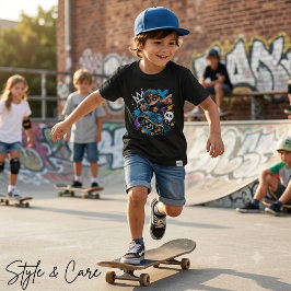 Straatstijl Cartoon Skater Jongere Cool Kunstprint T-shirt
