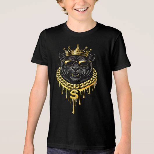 Straatstijl Panter Drip King Tri-Blend Shirt (Voorkant)