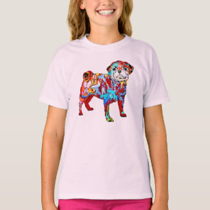Straatstijl pug hond t-shirt