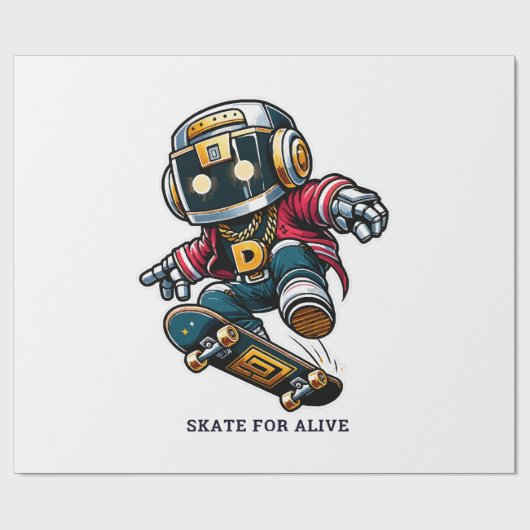 Straatstijl Schaats Series Cadeaupapier (Vlak)