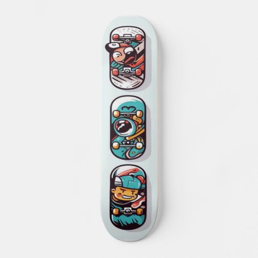 Straatstoot cartoon ontwerp 2 persoonlijk skateboard (Voorkant)