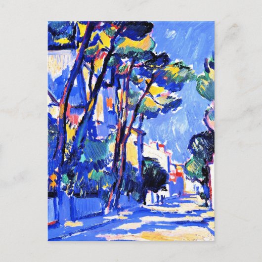 Straattafereel, Frankrijk, 1910 landschapsschilder Briefkaart (Voorkant)