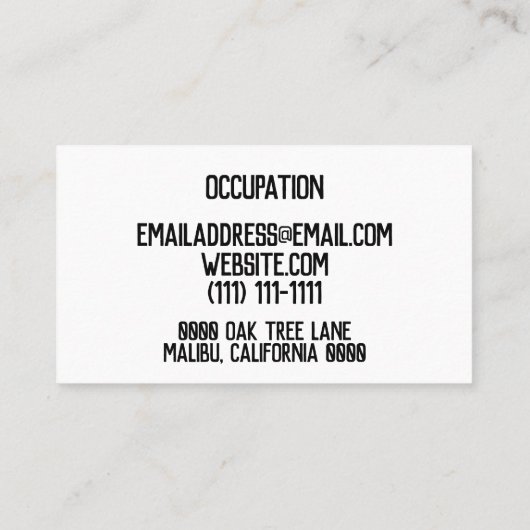 straatteken visitekaartje (Achterkant)