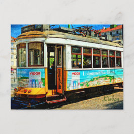 Straattram in Lissabon Briefkaart
