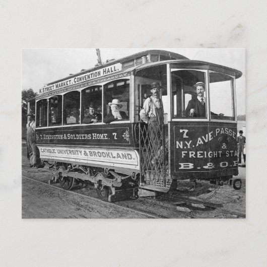 Straattram in Washington D.C., 1890 Briefkaart (Voorkant)