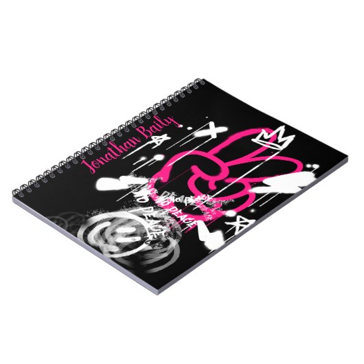 Straatverf Graffiti geen vrede Notitieboek (Linkerzijde)